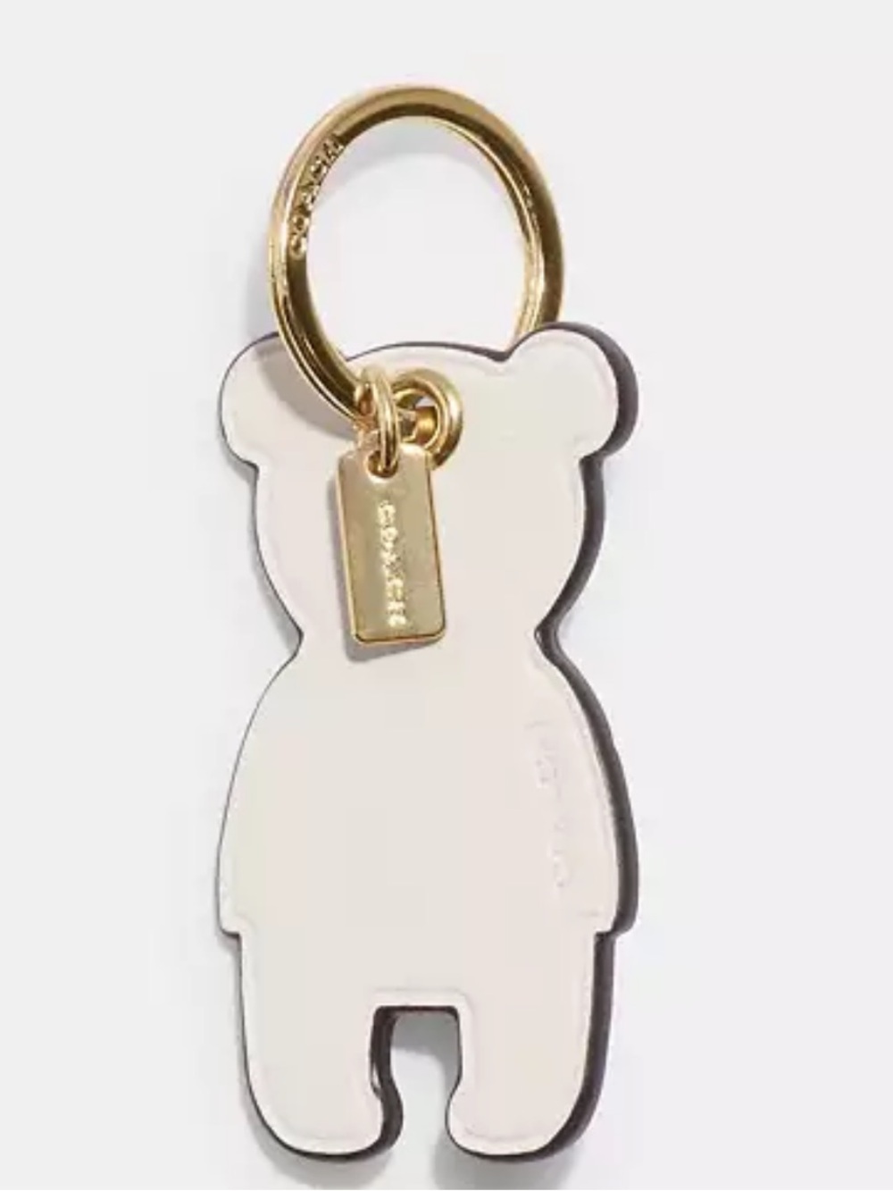 NWT Coach Bear Bag Charm - Chalk White with Gold